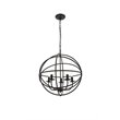 Living District Octavia 5-Light Mid-Century Metal Pendant in Dark Brown