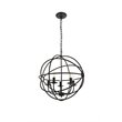 Living District Octavia 5-Light Mid-Century Metal Pendant in Dark Brown
