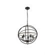Living District Octavia 5-Light Mid-Century Metal Pendant in Dark Brown
