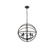 Living District Octavia 5-Light Mid-Century Metal Pendant in Dark Brown