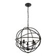 Living District Octavia 5-Light Mid-Century Metal Pendant in Dark Brown