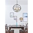 Living District Octavia 5-Light Mid-Century Metal Pendant in Brass/Dark Brown