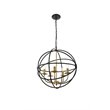 Living District Octavia 5-Light Mid-Century Metal Pendant in Brass/Dark Brown