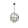 Living District Octavia 5-Light Mid-Century Metal Pendant in Brass/Dark Brown