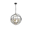 Living District Octavia 5-Light Mid-Century Metal Pendant in Brass/Dark Brown