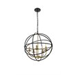 Living District Octavia 5-Light Mid-Century Metal Pendant in Brass/Dark Brown