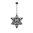 Living District Nocturne 1-Light Mid-Century Metal Pendant in Black