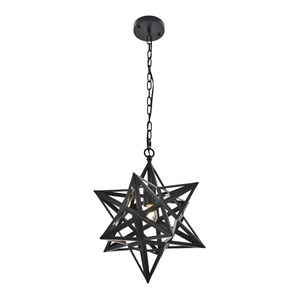 Living District Nocturne 5-Light Mid-Century Metal Pendant - Black Finish