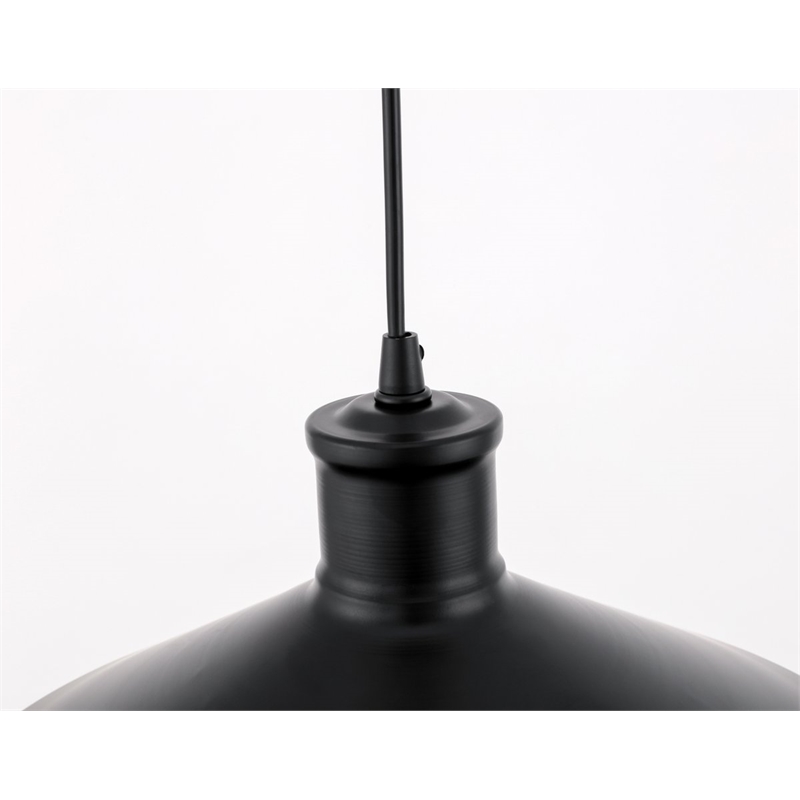 Living District Flaneur 1-Light Metal Pendant in Black Finish