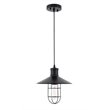 Living District Flaneur 1-Light Metal Pendant in Black Finish