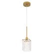 Living District Taylor 1-Light Metal & Crystal Pendant in Brass/Clear