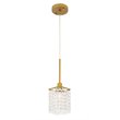 Living District Taylor 1-Light Metal & Crystal Pendant in Brass/Clear