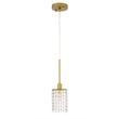 Living District Taylor 1-Light Metal & Crystal Pendant in Brass/Clear