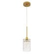 Living District Taylor 1-Light Metal & Crystal Pendant in Brass/Clear
