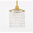Living District Taylor 1-Light Metal & Crystal Pendant in Brass/Clear