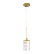 Living District Taylor 1-Light Metal & Crystal Pendant in Brass/Clear