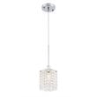 Living District Taylor 1-Light Metal & Crystal Pendant in Chrome/Clear