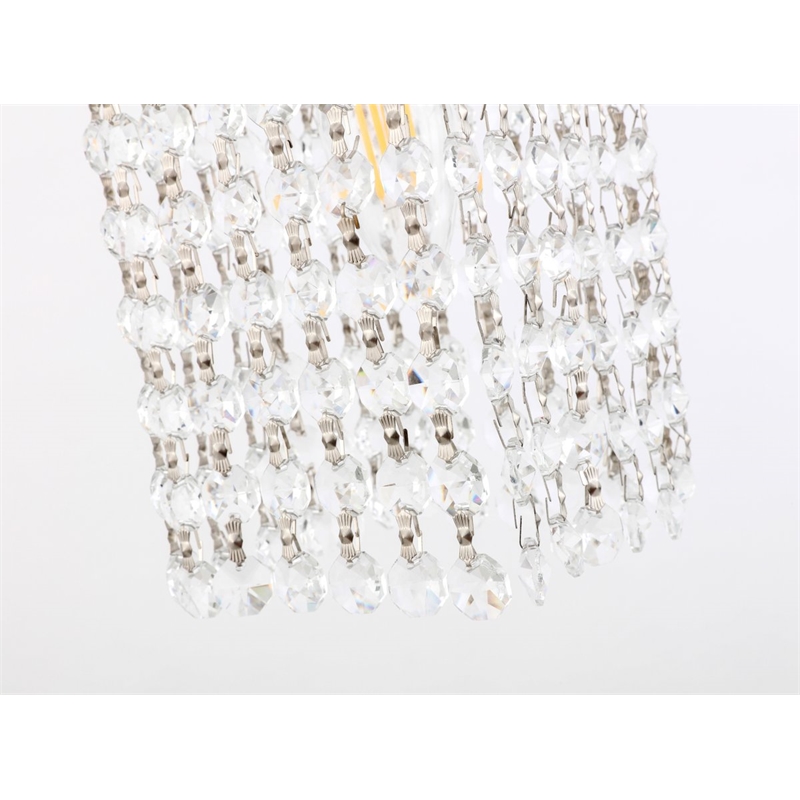 Living District Taylor 1-Light Metal & Crystal Pendant in Chrome/Clear