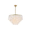 Living District Selene 6-Light Mid-Century Metal Pendant in Brass and White