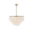 Living District Selene 6-Light Mid-Century Metal Pendant in Brass and White