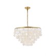 Living District Selene 6-Light Mid-Century Metal Pendant in Brass and White