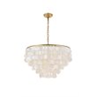 Living District Selene 6-Light Mid-Century Metal Pendant in Brass and White