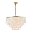 Living District Selene 6-Light Mid-Century Metal Pendant in Brass and White