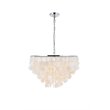 Living District Selene 6-Light Mid-Century Metal Pendant in Chrome and White
