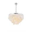 Living District Selene 6-Light Mid-Century Metal Pendant in Chrome and White