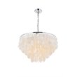 Living District Selene 6-Light Mid-Century Metal Pendant in Chrome and White
