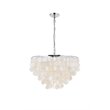 Living District Selene 6-Light Mid-Century Metal Pendant in Chrome and White