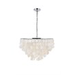 Living District Selene 6-Light Mid-Century Metal Pendant in Chrome and White