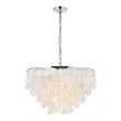 Living District Selene 6-Light Mid-Century Metal Pendant in Chrome and White
