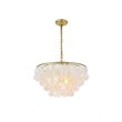 Living District Selene 4-Light Mid-Century Metal Pendant in Brass and White