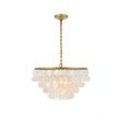 Living District Selene 4-Light Mid-Century Metal Pendant in Brass and White