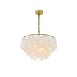 Living District Selene 4-Light Mid-Century Metal Pendant in Brass and White