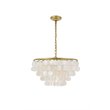 Living District Selene 4-Light Mid-Century Metal Pendant in Brass and White