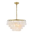 Living District Selene 4-Light Mid-Century Metal Pendant in Brass and White