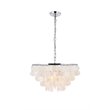 Living District Selene 4-Light Mid-Century Metal Pendant in Chrome and White
