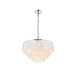 Living District Selene 4-Light Mid-Century Metal Pendant in Chrome and White