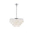 Living District Selene 4-Light Mid-Century Metal Pendant in Chrome and White