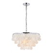 Living District Selene 4-Light Mid-Century Metal Pendant in Chrome and White