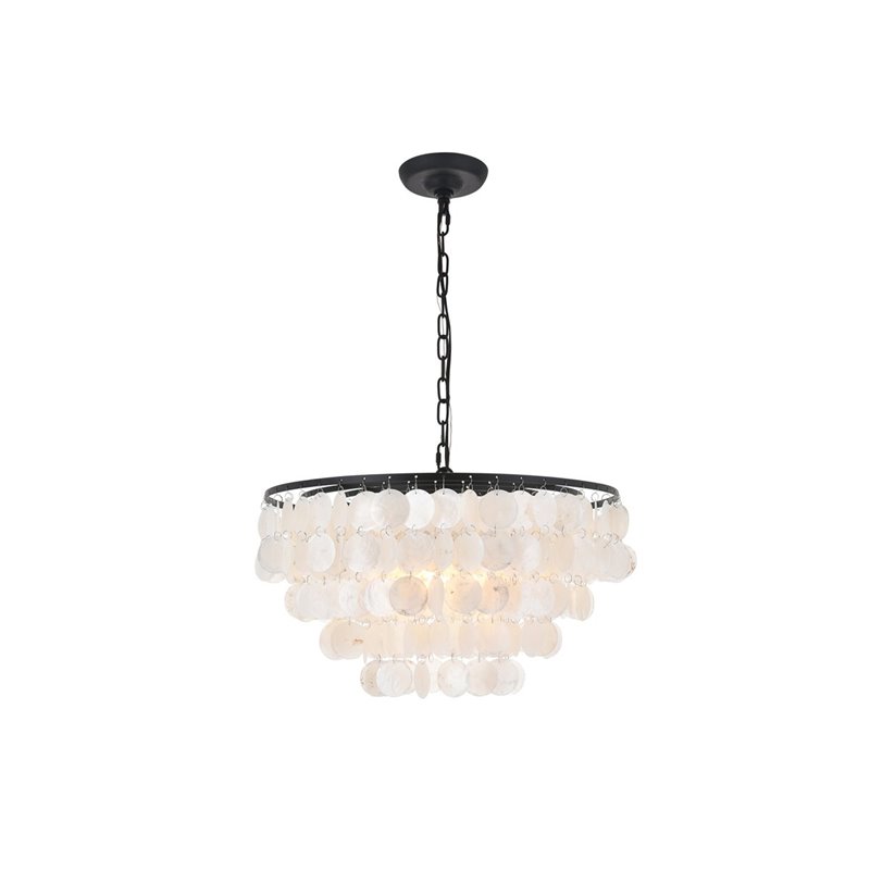 Living District Selene 4-Light Mid-Century Metal Pendant in Black and White