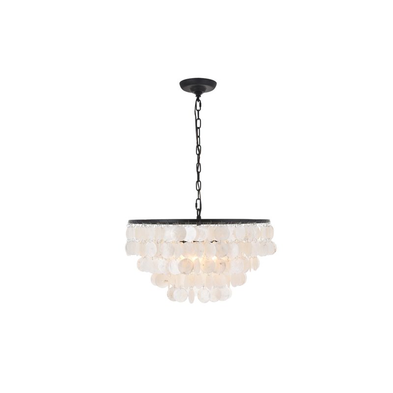 Living District Selene 4-Light Mid-Century Metal Pendant in Black and White