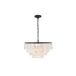 Living District Selene 4-Light Mid-Century Metal Pendant in Black and White