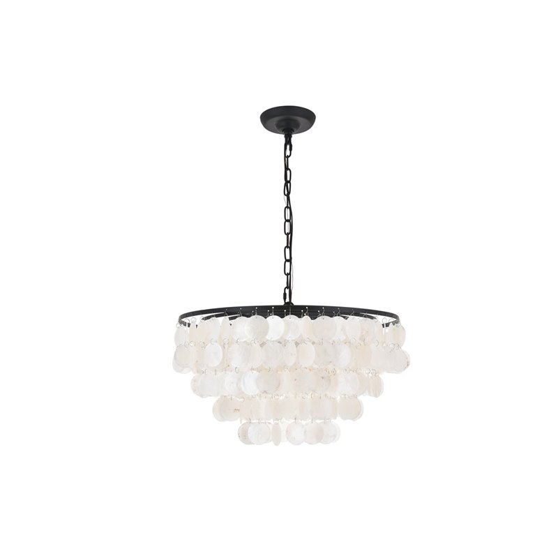 Living District Selene 4-Light Mid-Century Metal Pendant in Black and White