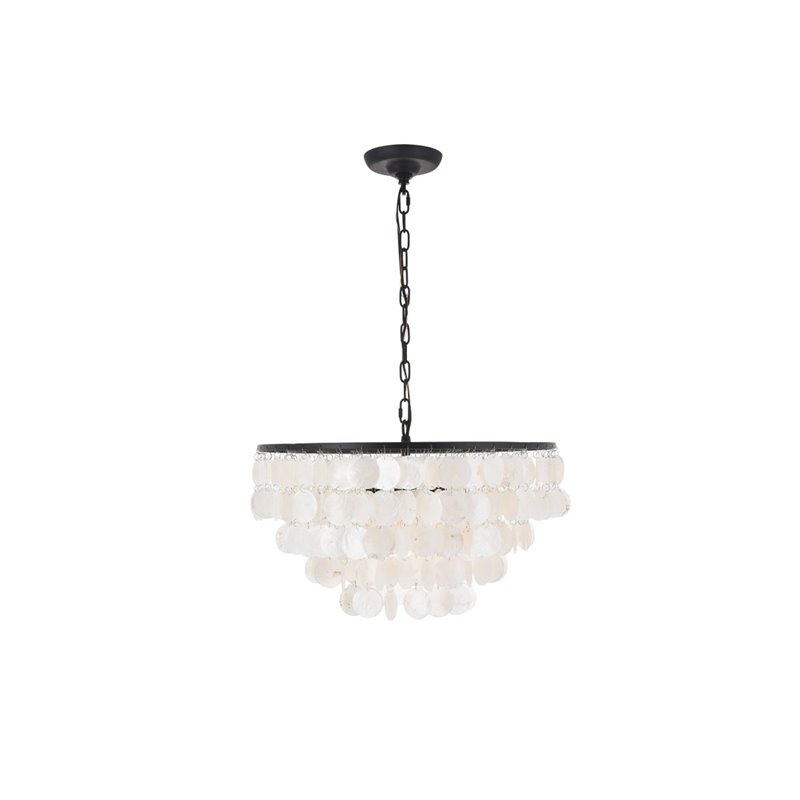 Living District Selene 4-Light Mid-Century Metal Pendant in Black and White