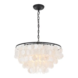 Living District Selene 4-Light Mid-Century Metal Pendant in Black and White