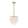 Living District Selene 1-Light Mid-Century Metal Pendant in Brass and White