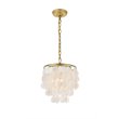 Living District Selene 1-Light Mid-Century Metal Pendant in Brass and White